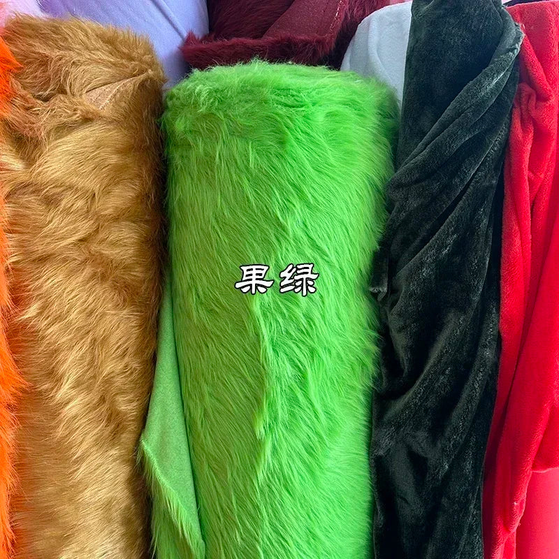 Soft Long Hair Plush Fabric Faux Fur by the Meters for Toy Upholstery Cosplay Diy Sewing Cloth Black Blue Purple Gray Beige Red