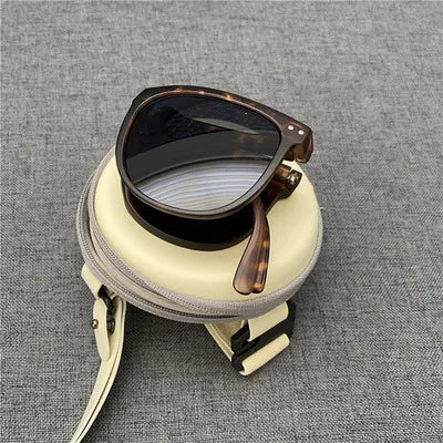 New Women's Fashion Folding Sunglasses Women's Brand Designer Glasses Oval Glasses Lady Retro Sunglasses UV400 Protect