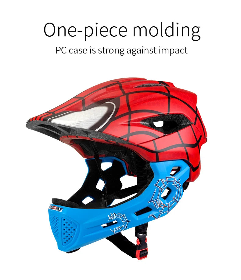 BATFOX Bicycle Helmet for Children Full Face Motocross Helmet MTB Detachable Mountain Bike Helmet Child Moto Cross Helmet
