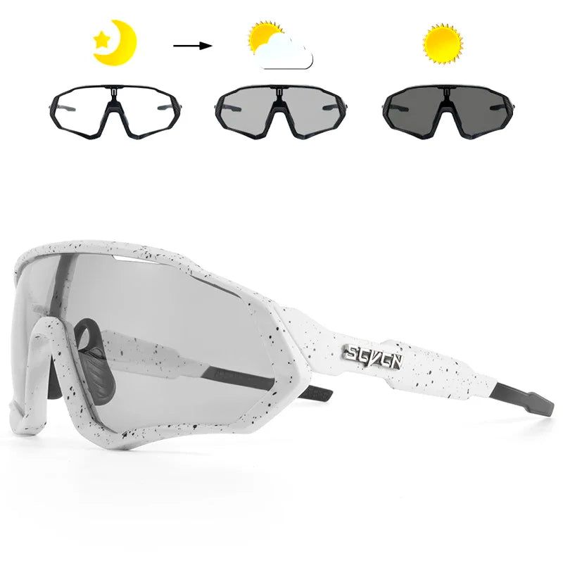 Photochromic Cycling Sunglasses Outdoor Sports Running Drving Glasses Road MTB Bicycle Goggles UV400 Safety Bike Eyewear