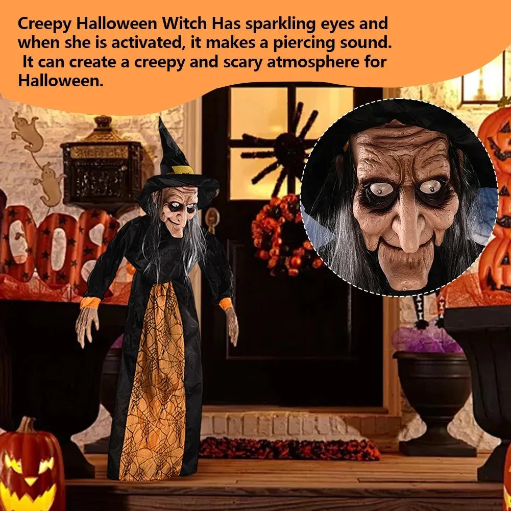 1Pc Halloween Witch Ghost Decor Horror Pendant Glowing Prank Props Electric Toys Haunted House Bar Club Home Festival Decoration