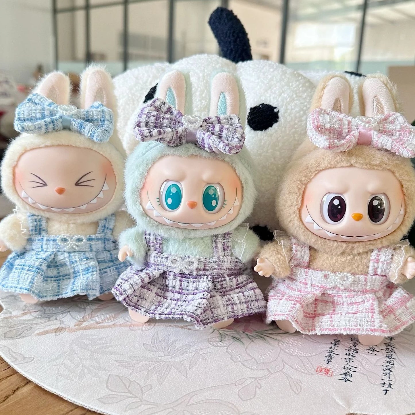 Cute Doll Clothes Outfit Accessories Classic Dress Set for 17CM Labubu V2 Mini Dolls Clothing Girl Kid Gift Labubu Ropa