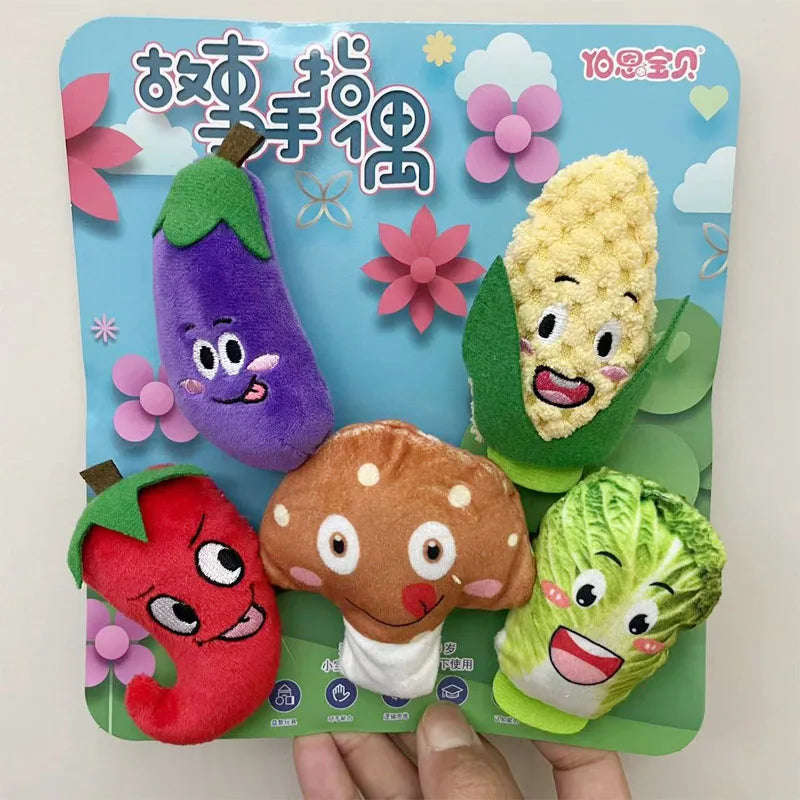 Children Animal Education Dolls Baby Finger Plush Doll Baby Hand Finger Puppets Toy Teaching Aids Boys Girls Tell Story Material