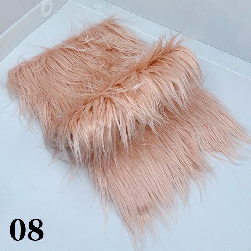 25x45cm Long Hair Faux Fur Fabric for DIY Dolls Hair Beard Craft Making Material Patchwork Garment Sewing Accessories