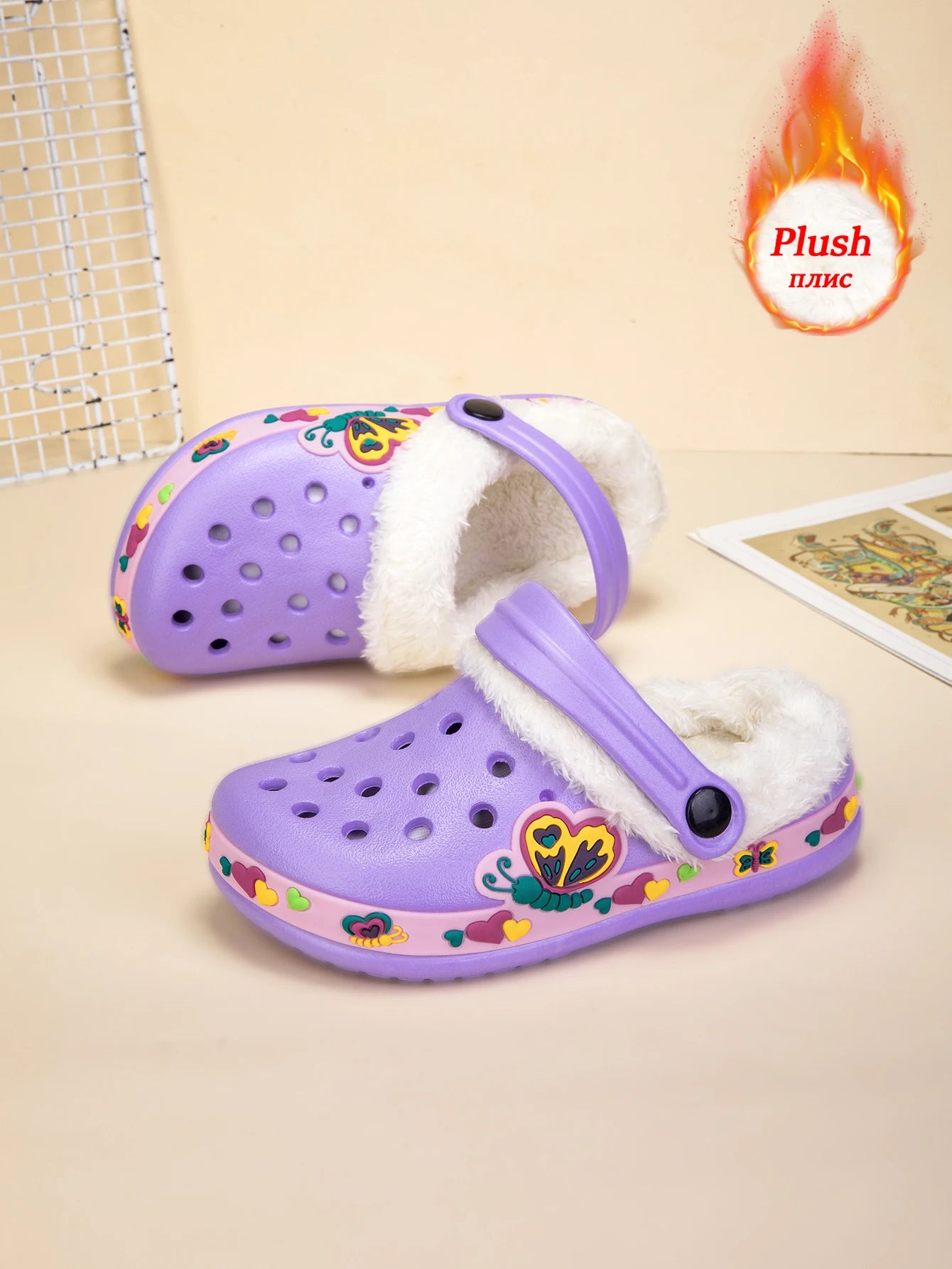 Winter Kids Sandals Fleece-Lined Non Slip Children Slippers Girls Shoes Unicornio Mules & Clogs Cartoon Cute Infant Garden Shoes