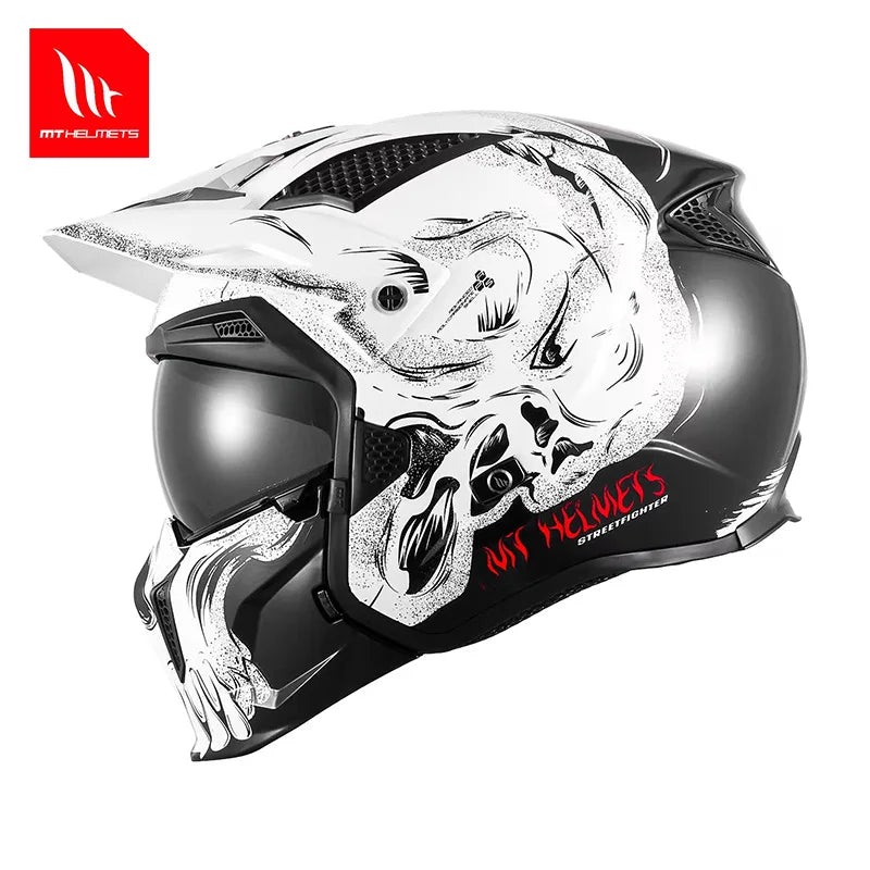 MT Off-Road Motorcycle Helmet Riding Full Face Helmet Variable Half Helmet Personality Unisex Retro Helmet