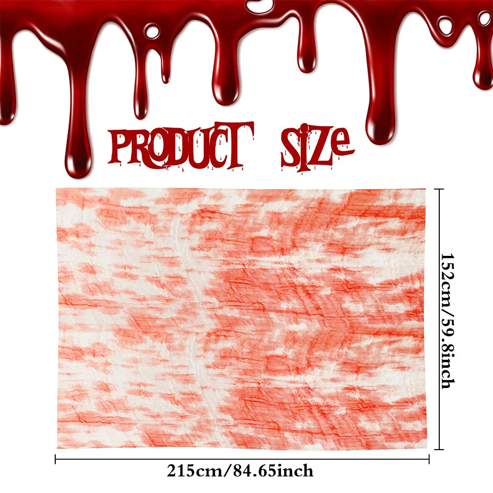 1/3/5pcs Halloween Tablecloth Bloody Gauze 85'' X 60'' Scary Bloody Table Cover Halloween Party Supplies Spook House Decorations