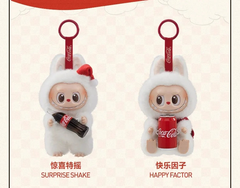 Labubu Coca-Cola Enamel Face Series Blind Box Labubu Three Generations of Figure Heart Macaron Gifts