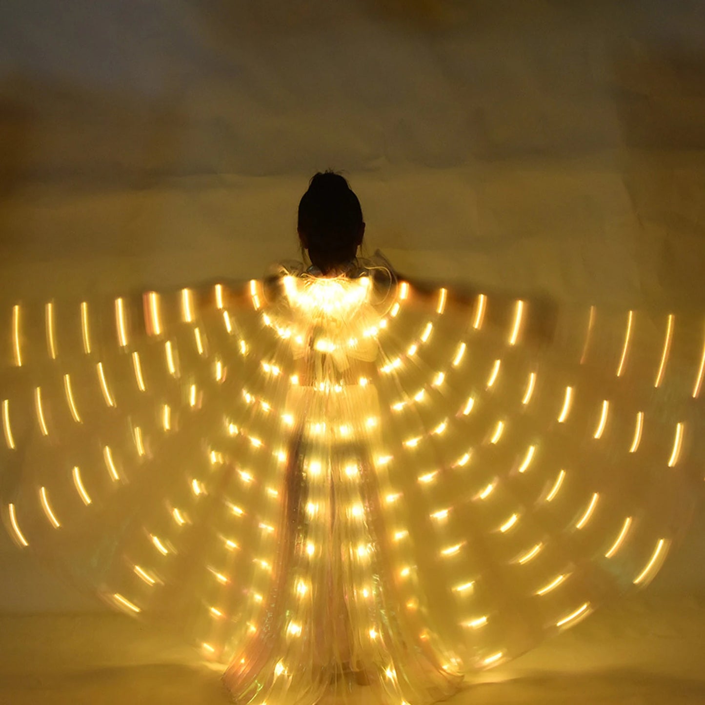 LED Isis Wings Belly Dance Wings LED Butterfly Wings Glowing Costume Performance Clothing for Carnival Halloween Christmas Party