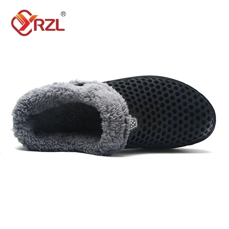 YRZL Winter Slippers Men Women Indoor Warm Shoes Non Slip Cotton Pantoffels Casual Clogs Slip on House Floor Slippers for Men