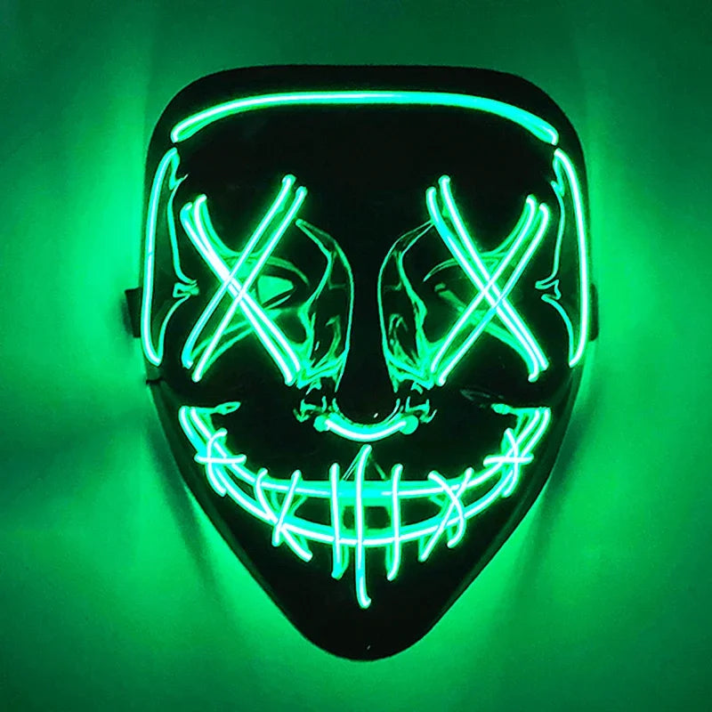 Halloween Scary LED Glowing Mask-Colorful Luminous Ghost Face,Carnival/Cosplay Party/Nightclub/Music Festival/Costume Supplies