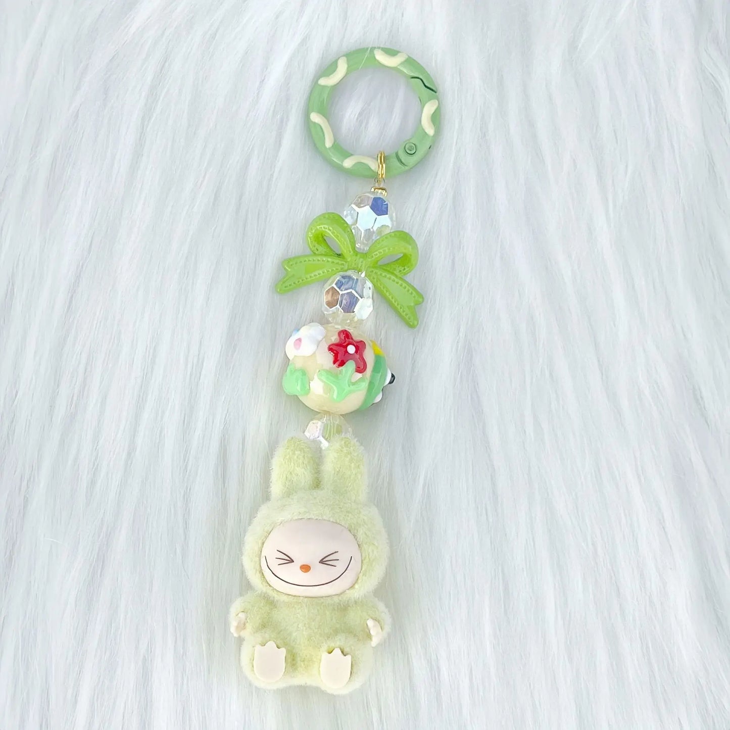 New Christmas Labubu Kawaii Particles Keychain Bag Cell Phone Charm Key Chain Christmas Gift