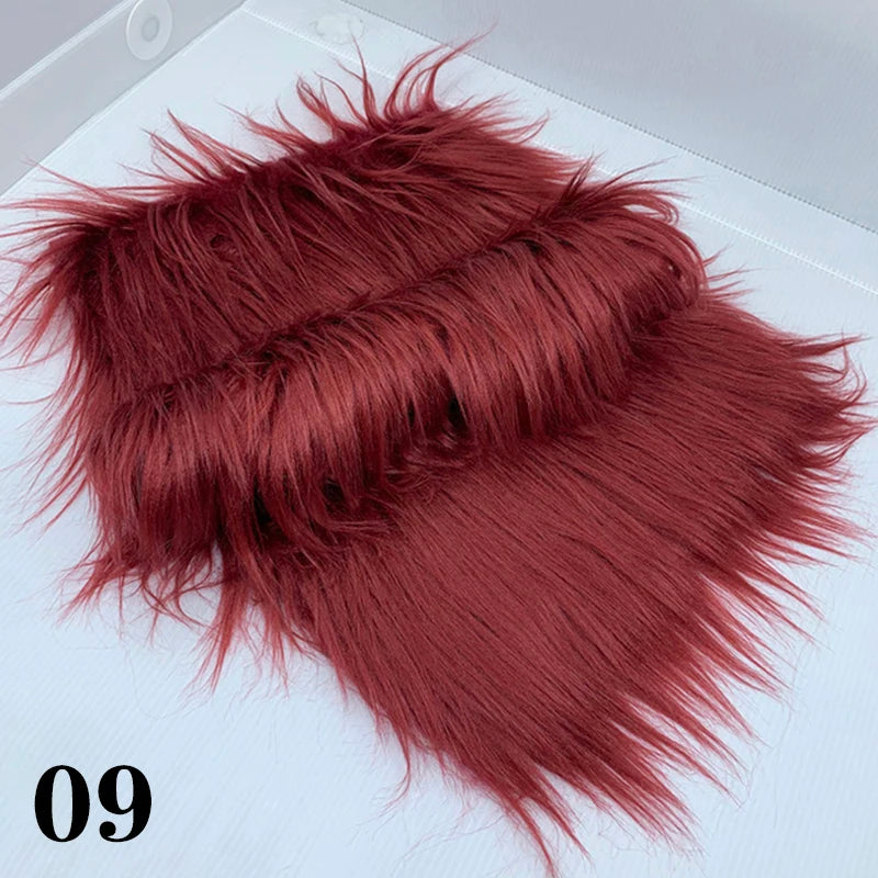 25x45cm Long Hair Faux Fur Fabric for DIY Dolls Hair Beard Craft Making Material Patchwork Garment Sewing Accessories