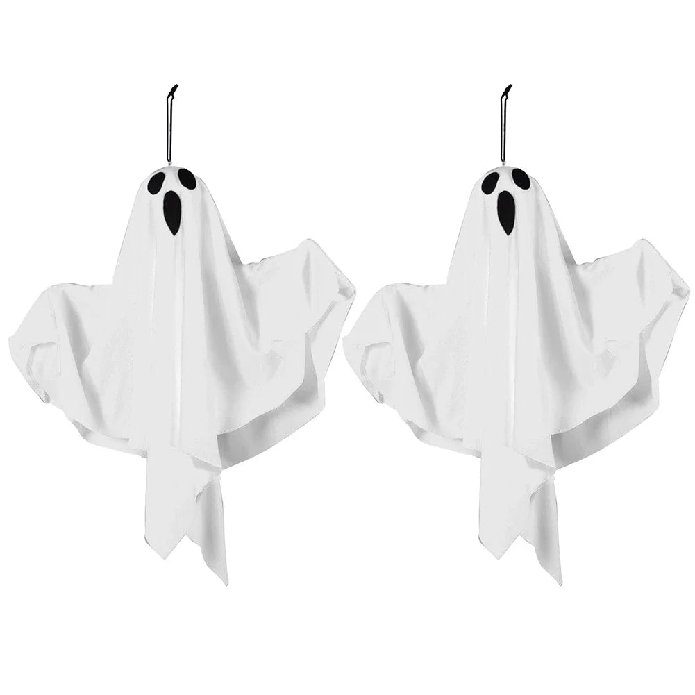 Halloween LED Hanging Ghost Light IP65 Waterproof Halloween Glowing White Ghost Glowing Door Hanging Ghost for Halloween Party