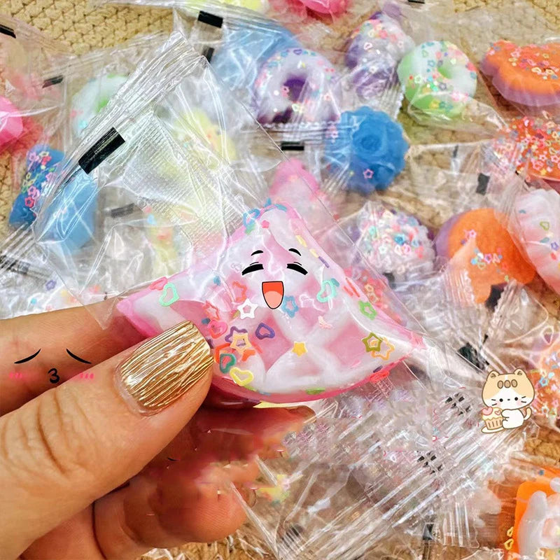 10pcs Mini Taba Squishy Donut Pinch Clidbe Toys Fluffy Cheesecake Biscuit Toast Waffle Ice Cream Fidget Toys Kids Birthday Gifts