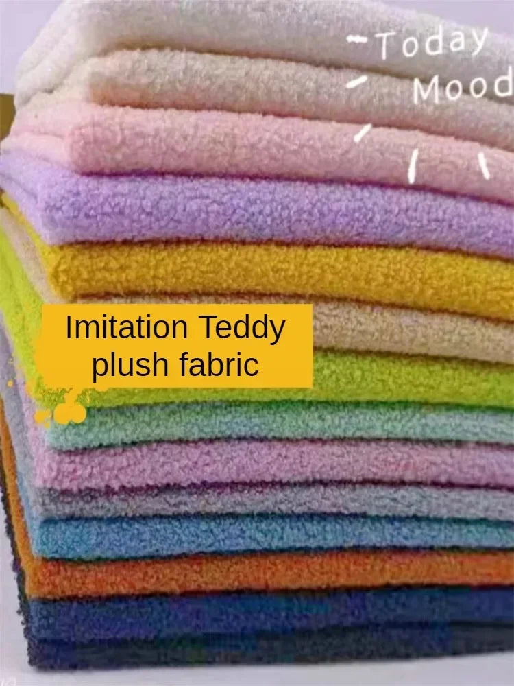 Stretch Fabric Fur Plain by the Meter for Children's Clothes Dolls Sewing Winter Coats White Teddy Hair Plush Cloth Smooth Drape