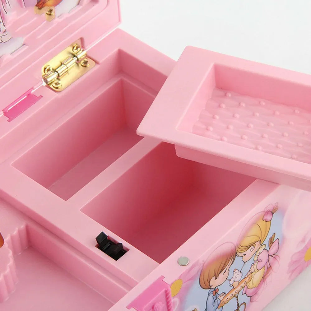 Pink Dancing Girl Music Box Ornaments Home Decor Jewelry Storage Organizer Music Box WY804