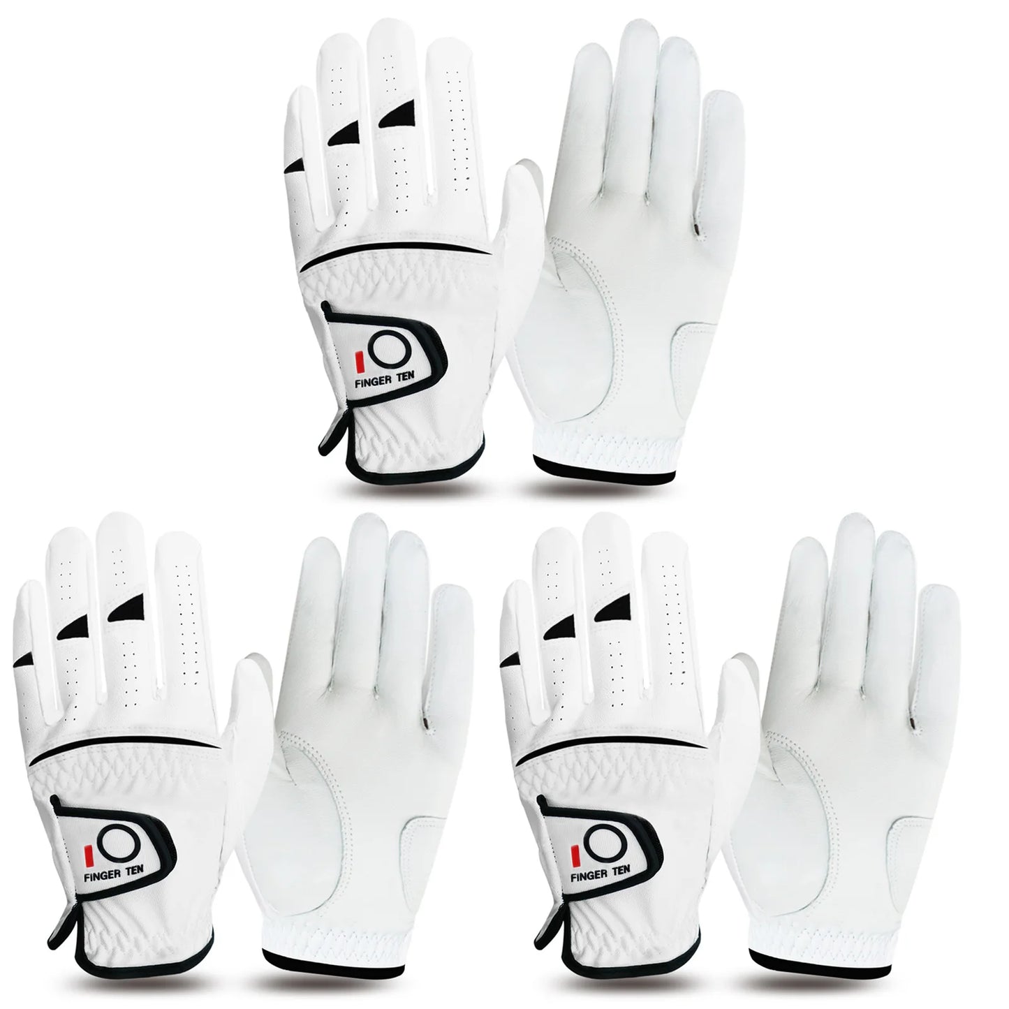 6 Pcs/3 Pair All Weather Grip Comfortable Golf Gloves Men Cabretta Leather Left Hand Right Hand S M ML L XL Drop Shipping