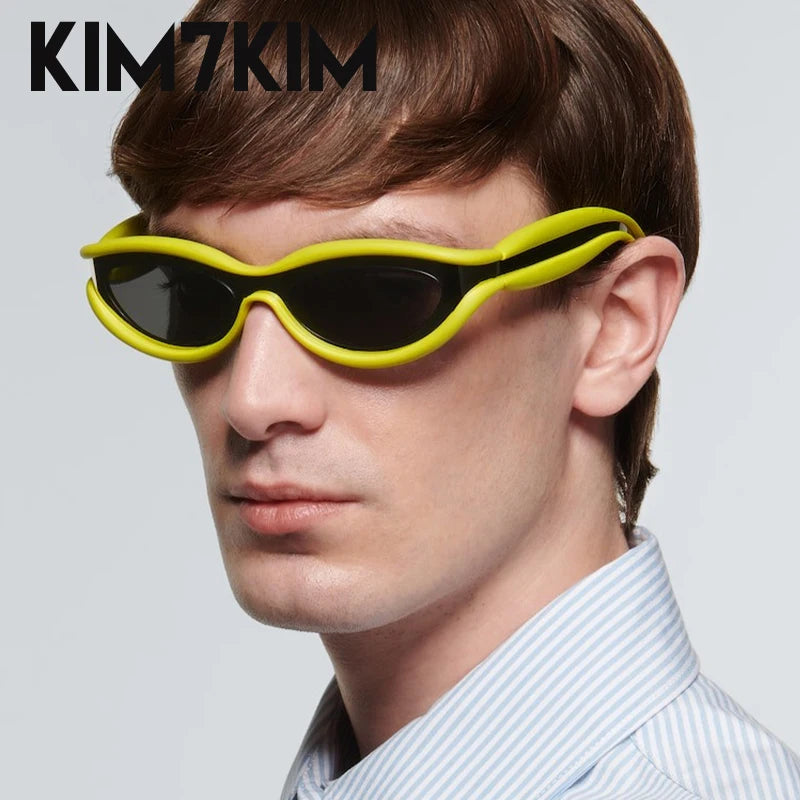 Y2k Oval Sunglasses Men Women 2025 Luxury Brand Trendy Punk Sun Glasses Male Small Frame Sunglass Streetwear Shades Gafas De Sol