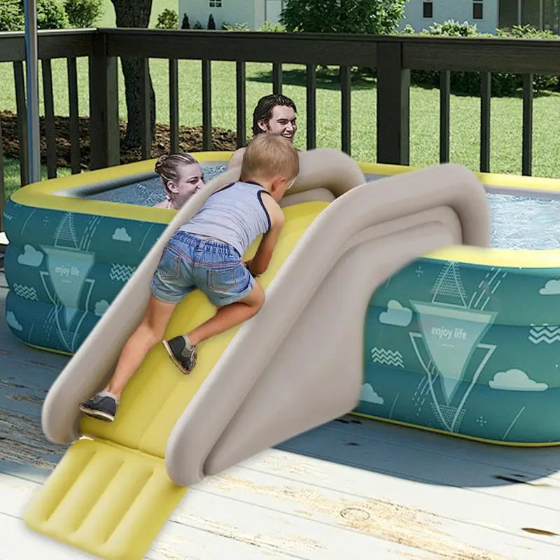 Kids Inflatable Slide Children Pool Inflatable Slide Widened Inflatable Slide With Foot Pump for Home Backyard Family Party