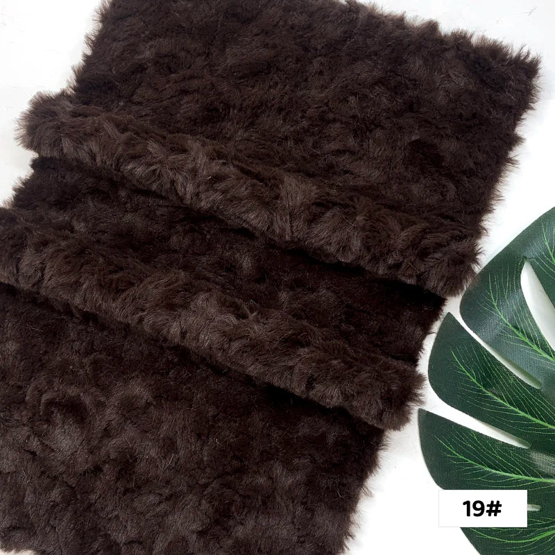 25x45cm Embossed Microfiber Plush Faux Fur Furry Fabric Soft Imitation Rabbit Fur DIY Doll Garment Coat Jacket Sewing Material