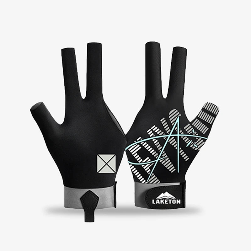 1pc Left Hand Billiards Glove Three Finger Snooker Billiard Glove Non Slip Stickers Elasticity Billiard Training Gloves