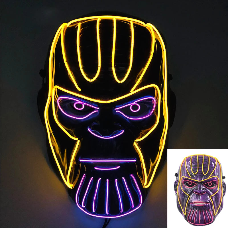 New Arrival Halloween Mask Horror Venom LED Luminous Mask Cosplay Costume Makeup Prom Party