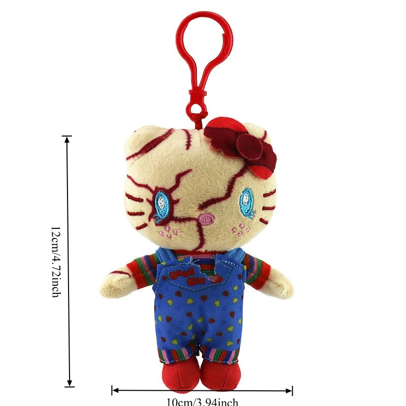 Hello Kitty Novelty Alternative Halloween Creative Plush Toy Scary Style Friend Gift Clown Plush Doll Kawaii Stitch Plush