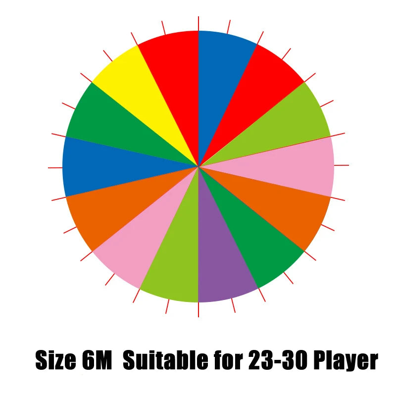 2/6m Diameter Kids Outdoor Teamwork Game Prop Rainbow Parachute Toys Jump Bag Bounce Play Mat School Activity Puzzle Game