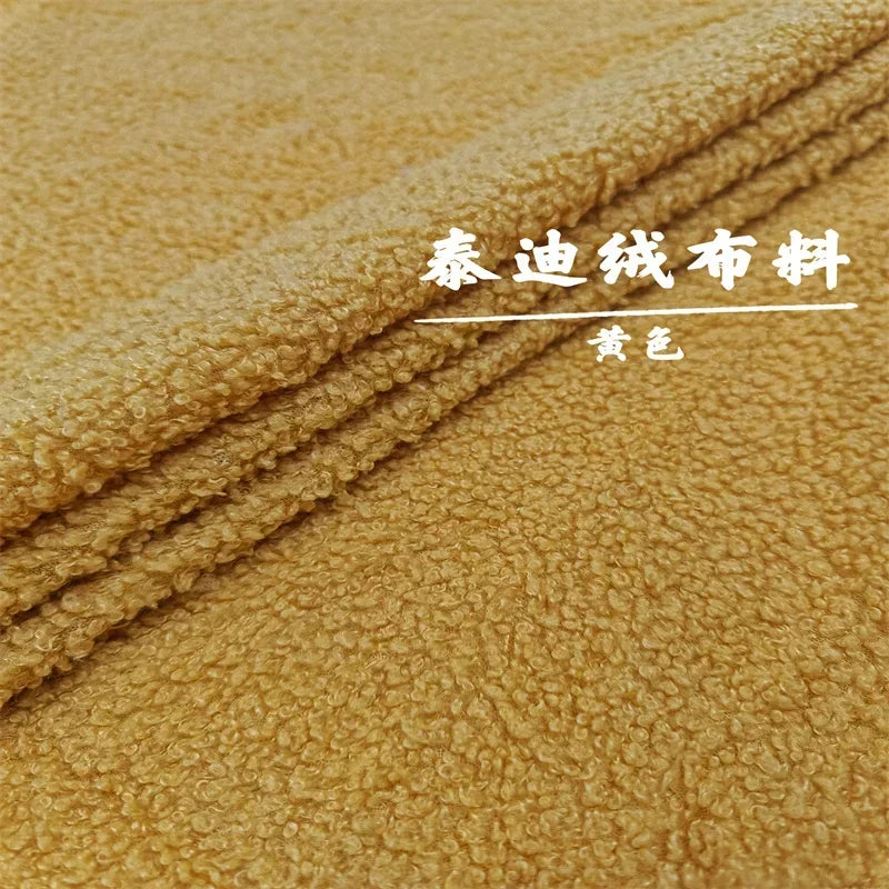 Stretch Fabric Fur Plain by the Meter for Children's Clothes Dolls Sewing Winter Coats White Teddy Hair Plush Cloth Smooth Drape