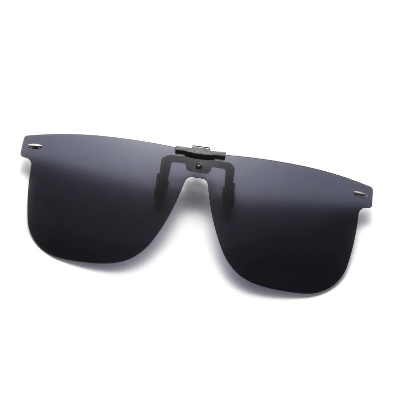 HOOLDW Men Polarized Photochromic Flip Up Clip on Sunglasses Fishing Driving Anti Glare Night Vision Glasses UV400 Women Eyewear