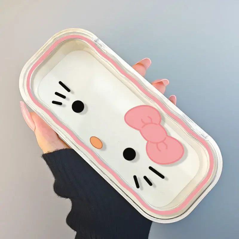 Hello Kitty Glasses Case Sanrio Storage Box Anime Kawaii Cartoon Transparent Wave Sunglasses Protective Case Gifts for Girls