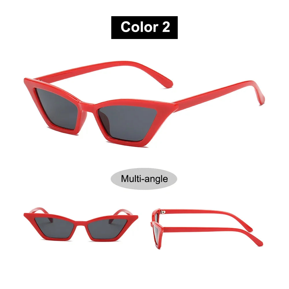 2023 Sexy Cat Eye Sunglasses Women Mirror Black Small Triangle Sun Glasses Female Lens Shades Eyewear Outdoor Driving Sunglasse