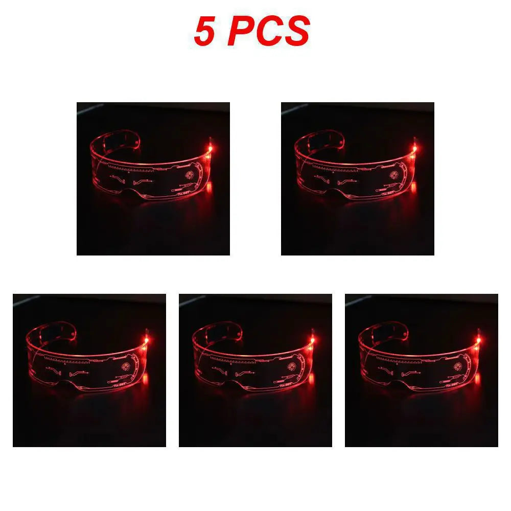 Sense of Future Science Technology LED Luminous Glasses Ins Popular Punk Goggles Party Christmas Colorful Light Shades Decor