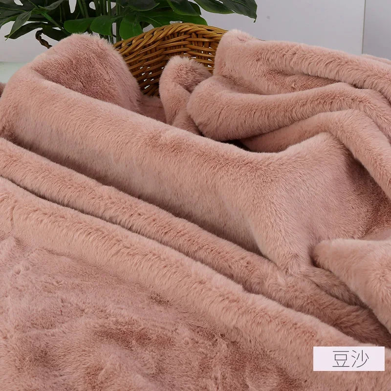 Imitation Rex Rabbit Plush Fabric by Meters for Needlework Clothes Toys Pillowcases Diy Sewing Soft Warm Thick Smooth Fur Cloth