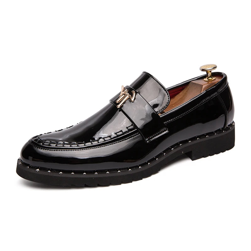 Luxury Brand Men Dress Shoes Classic Man Pointed Toe Dress Shoes Men's Patent Leather Wedding Party Shoes Oxfords Formal Shoes