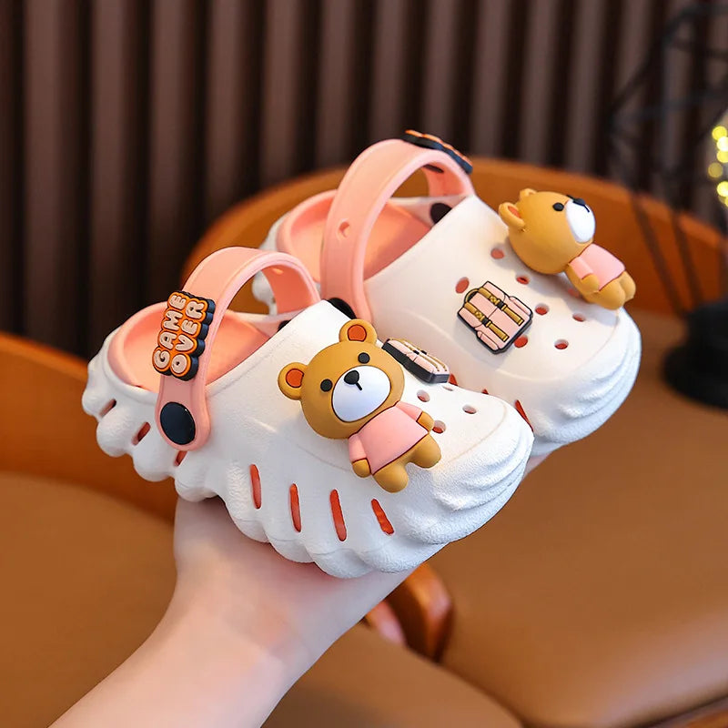 Summer EVA Clogs Kids EVA Sandals Baby Boys Mules Baby Girl Shoes Cartoon Soft Hole Shoes Children's Bach Anti-Slip Garden Shoes