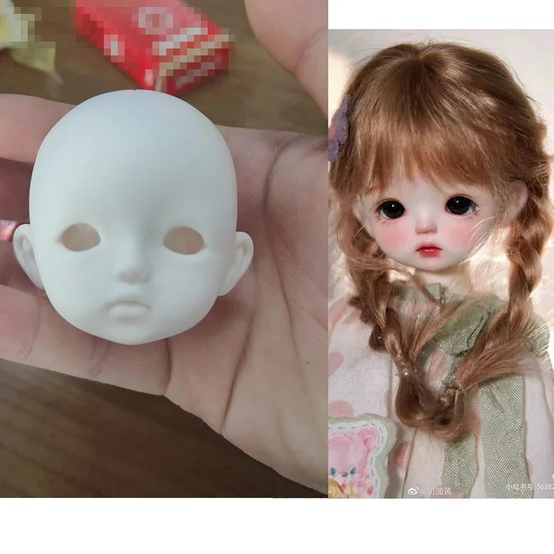 1 Pieces Open Head for 28cm Girls Doll 1/6 BJD White Skin Without Makeup DIY Toys