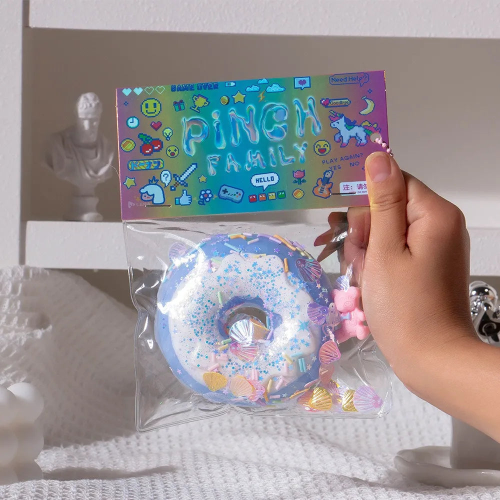 Creativity Giant Squeeze Donut Toys Squeeze Toy Sticky Pinching and Decompressing Toy Abreact Soft Decompressing Pinching Donut