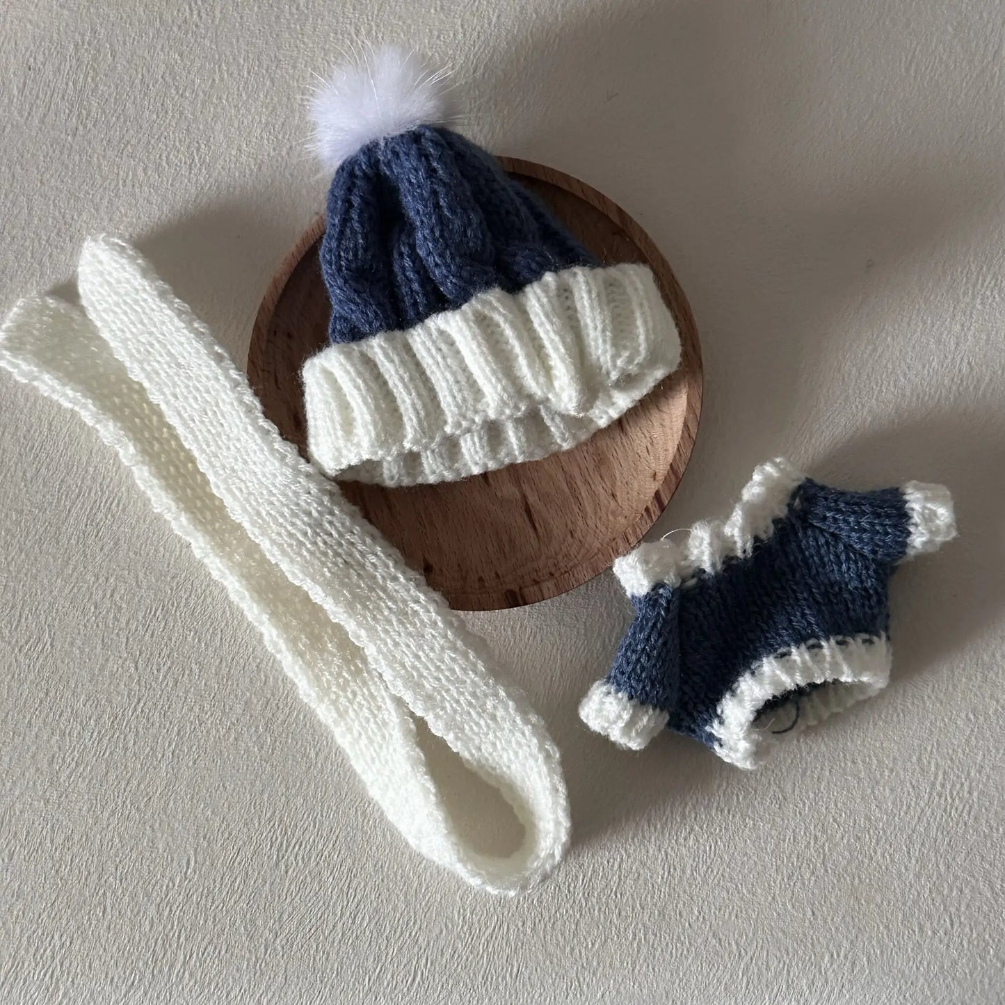 17cm Labubu Doll Clothes Macaron Labubu Christmas Costumes Set V1 V2 Winter Christmas Sweater Scarf Set Clothing 