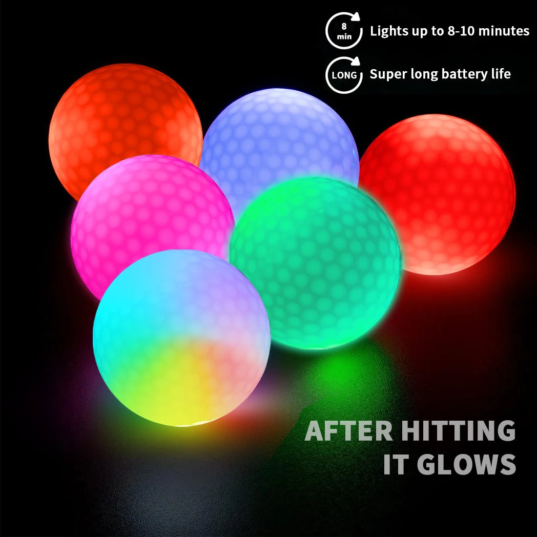 Caiton Night Glow Golf Balls – Set of 6 High-Visibility, Impact-Activated Balls for Nighttime Play, Perfect Gift for Golf Lovers