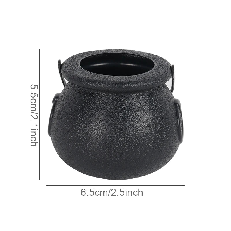 6/12pcs Mini Black Kettles Candy Box Witch Cauldron Pot Candy Bucket Holder Halloween Party Decoration Trick or Treat KIds Gift
