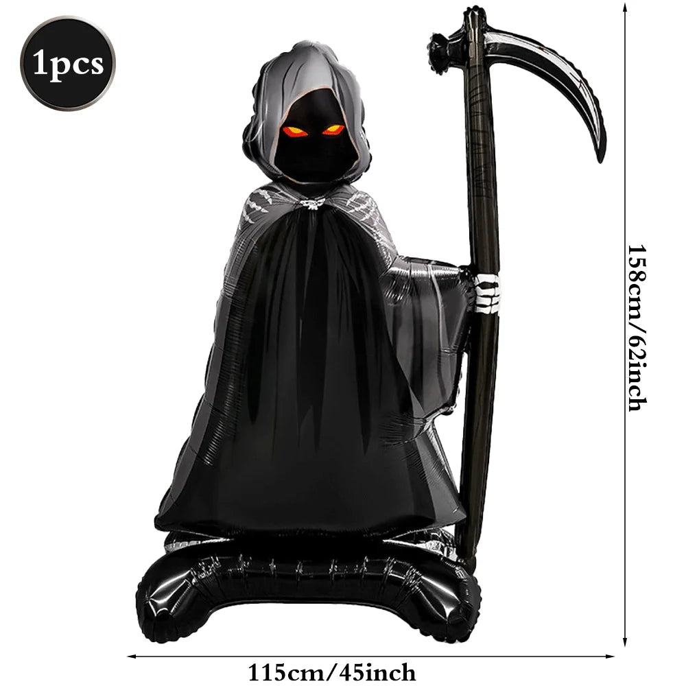 Halloween Decoration Balloons Large Witch Ghost Grim Reaper Tombstone Pumpkin Inflatable Foil Balloon Halloween Party Supplies