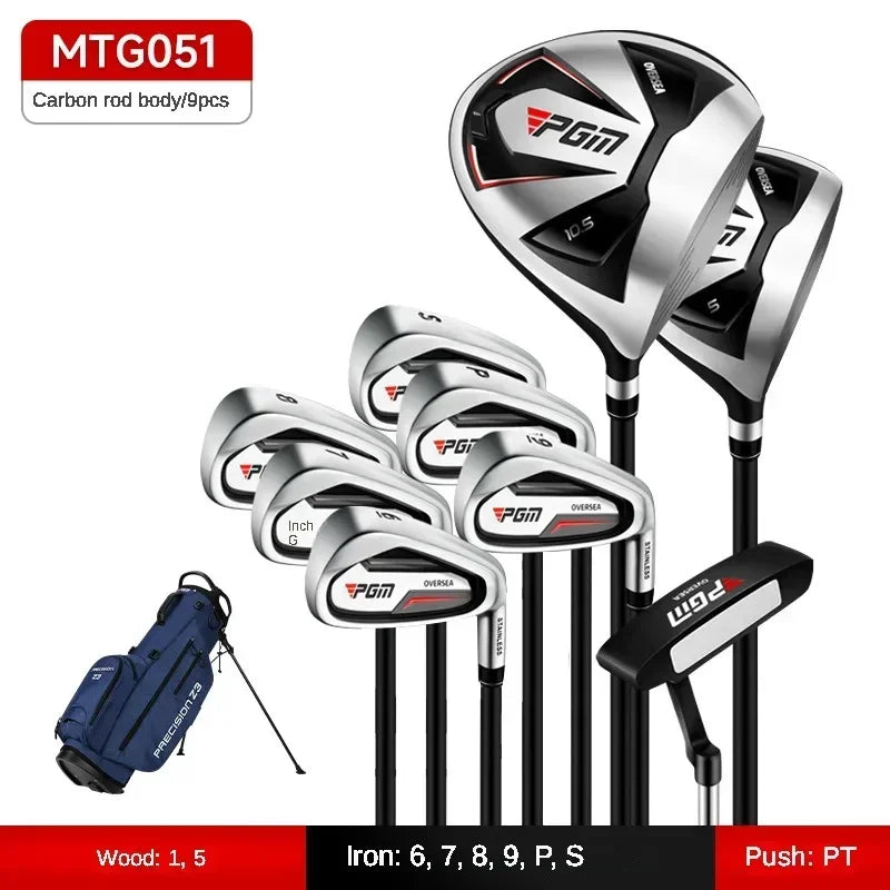PGM Men's Golf Clubs Sets Right Left Handded Complete Beginner's Full Golf Set 9/12 Branch High Fault Tolerance Golf Supplies