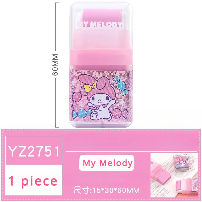 Sanrio All-Star Eraser for Students Cartoon Cute Kuromi Cinnamoroll My MelodyHello KittyPompompurin Roller Storage Eraser Gift