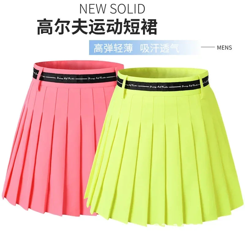 Golf Skirts for Women High Waist Double Layer Pleated Skirt Gym Sports Fitness Running Yoga Soft Athletic Workout Skort