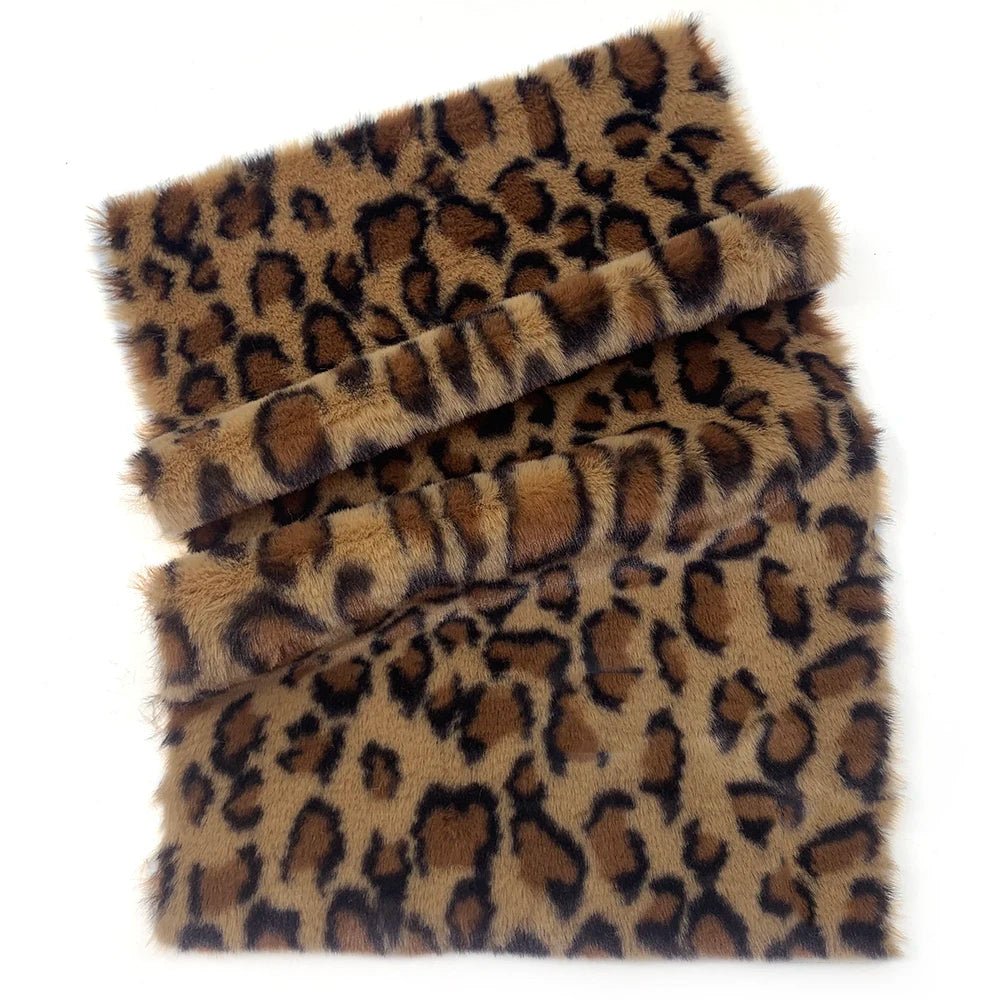 Leopard Print Plush Fabric 25x45cm/160x50cm/160x100cm Faux Fur Fabric 1cm Minky Fabric DIY Handmade/Decoration Sewing Fabric