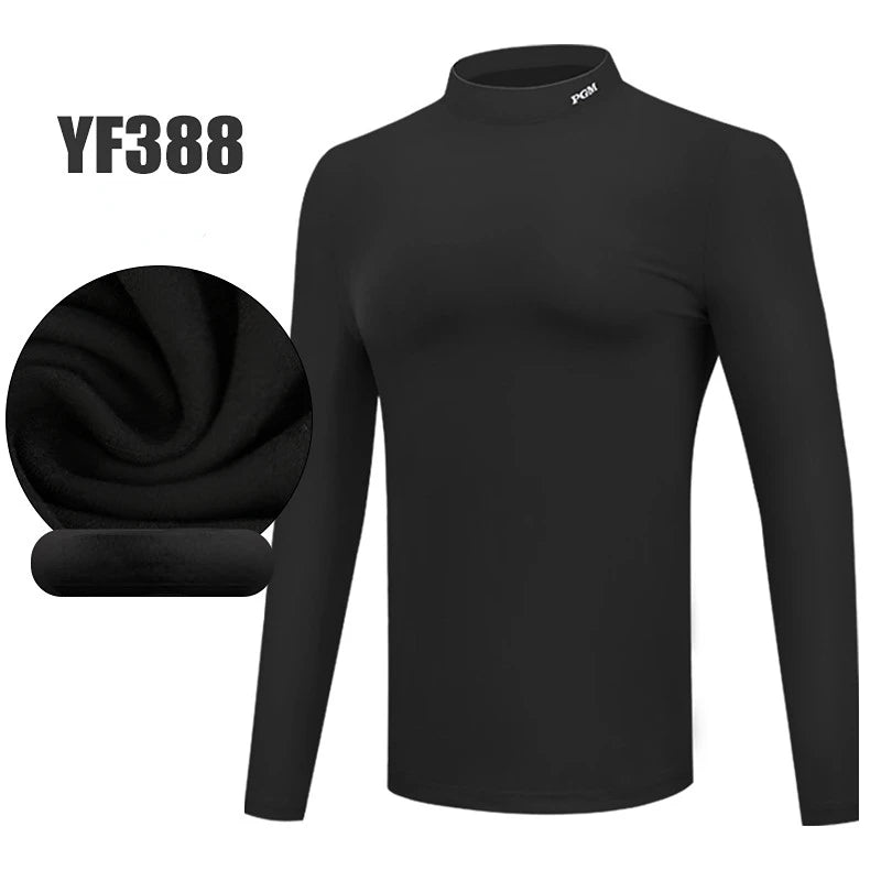 PGM Men's Golf Shirt Autumn Winter Sports Apparel Thermal Sweater Shirt for Men O-Neck Golf Sportswear Leisure T Shirt YF388
