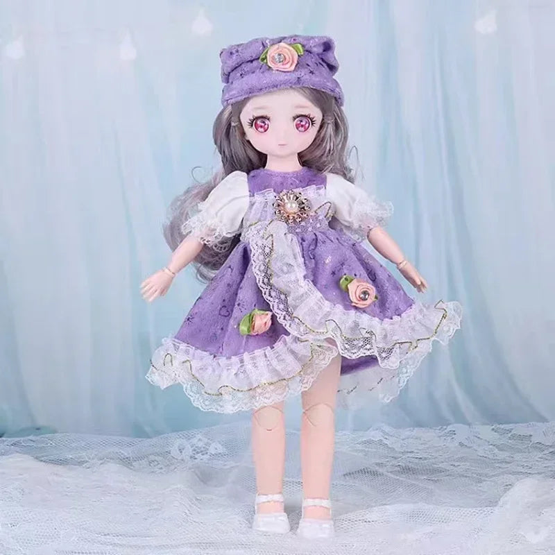 1/6 Bjd Dolls for Girls Hinged Doll 30 Cm With Clothes Blonde Brown Eyed Articulated Toys for Children Spherical Joint Playsets