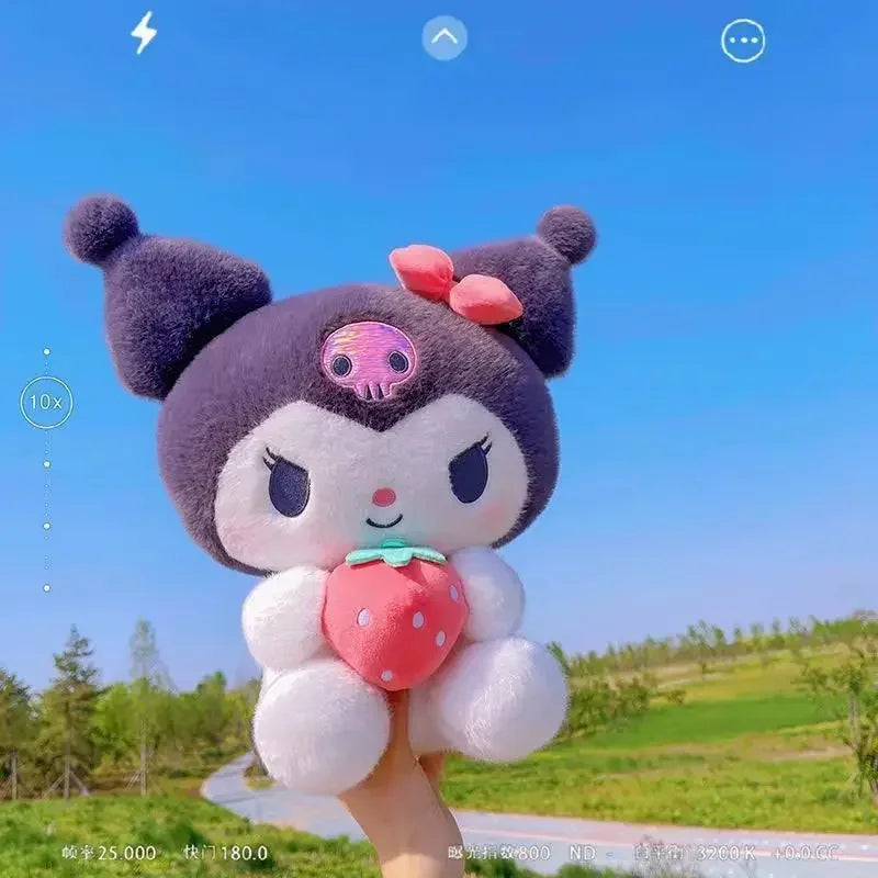 25CM Plushies Sanrio Kuromi Plush Dolls Toys Cute My MelodyStrawberry Stuffed Animals Plush Toy Pillow Cartoon Decoration Gift